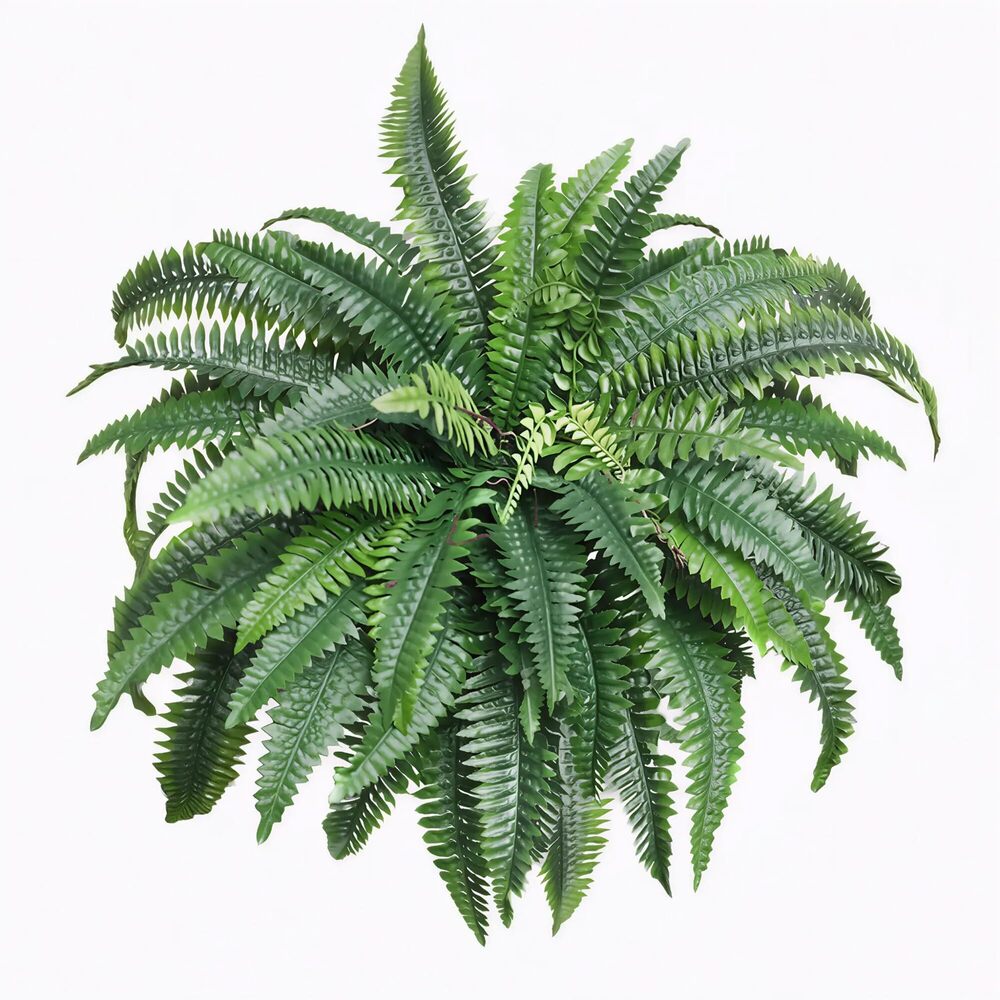 8144 45in Artificial Boston Ferns Hanging Plants Large Faux Greenery Bushes